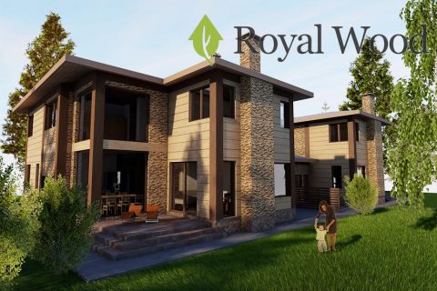 Проект дома по технологии timber frame на две семьи «Терфорд» – 213/427 м²