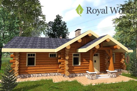 Проект одноэтажного деревянного дома из кедра площадью 104 м² – «Карлстон»