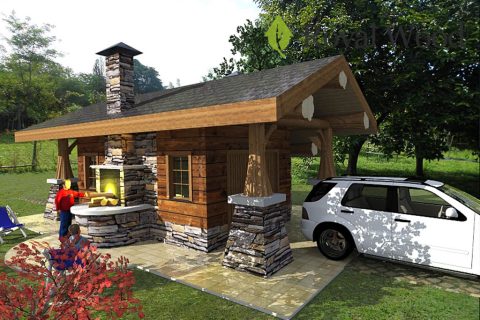 Проект гаража по технологии post and beam – 27м2